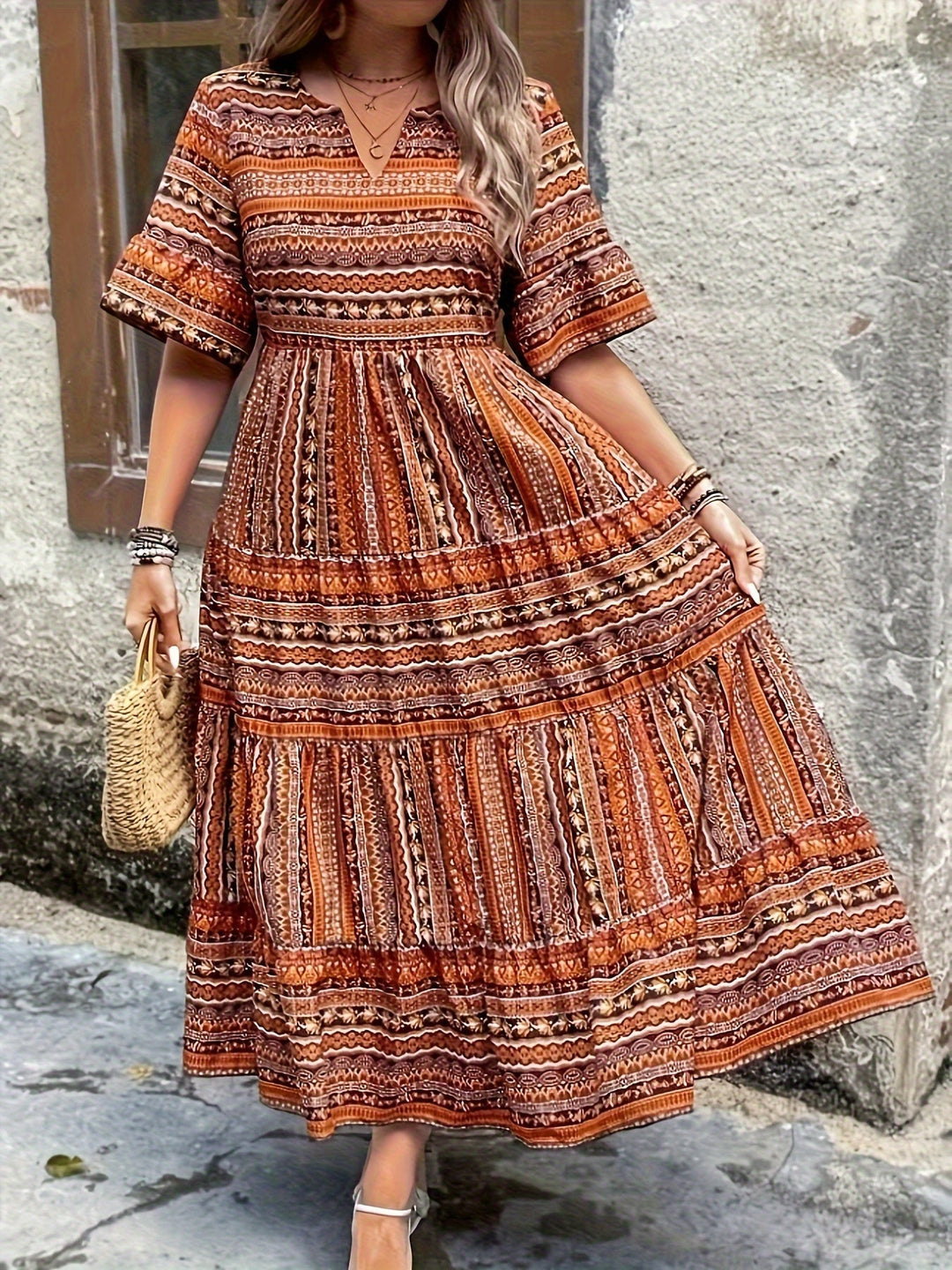 Joraine - Ethnic Flowy Dress