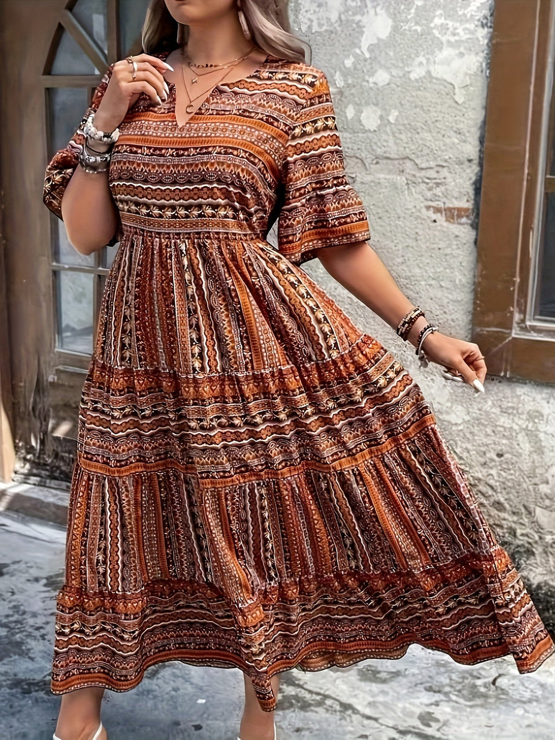 Joraine - Ethnic Flowy Dress