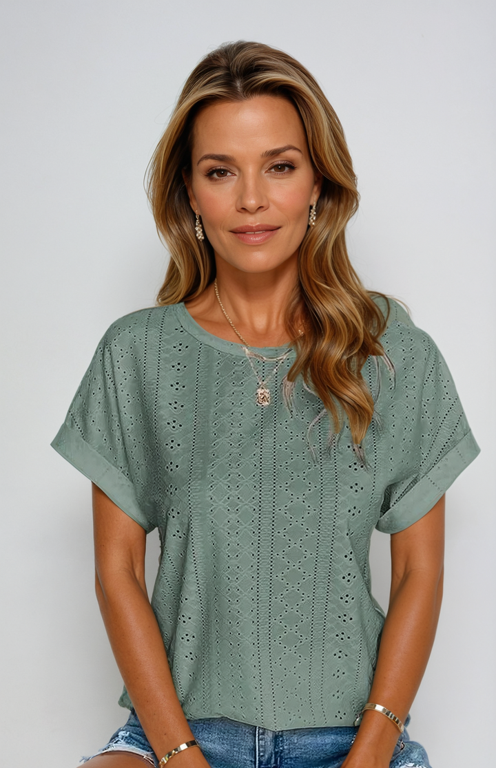 Orlena - Casual Eyelet Top
