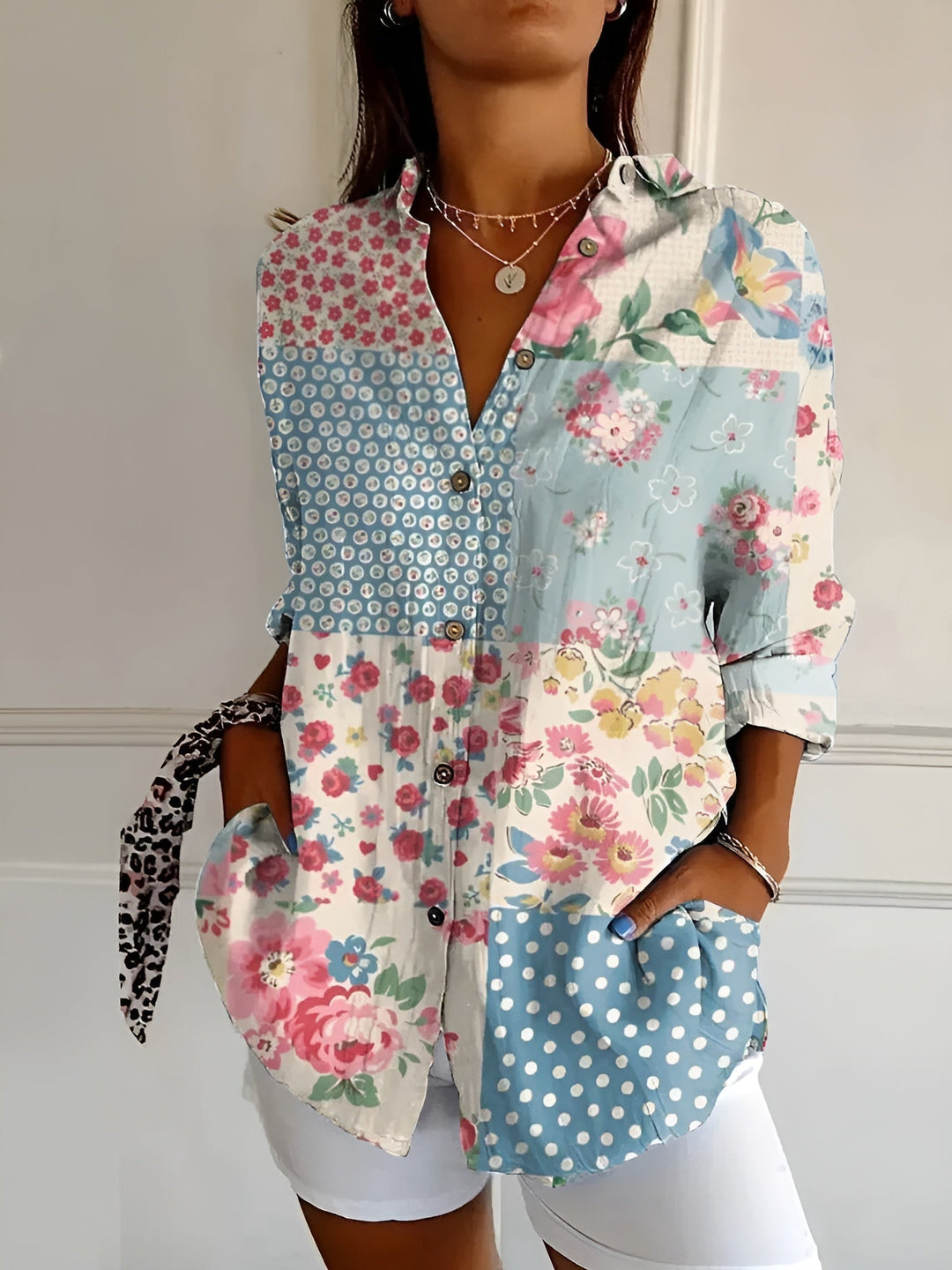 Roseline - Printed Button-Up Shirt